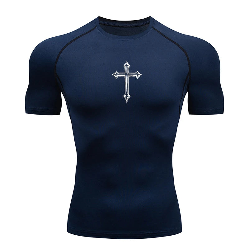 Cross-Print Compression Tee