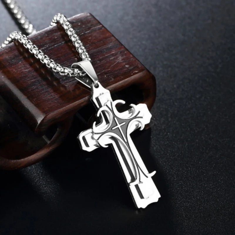 Multilayer Fashion Cross Pendant Necklace