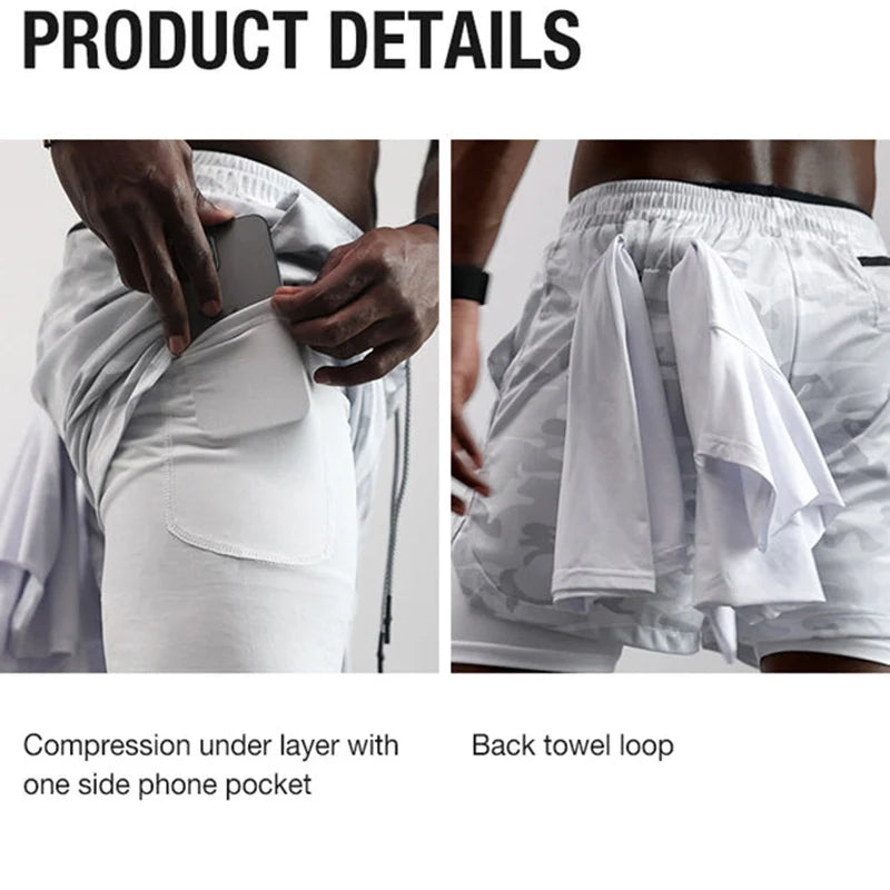 2-in-1 Men's Performance Angel Cross Shorts (Bible Printed)