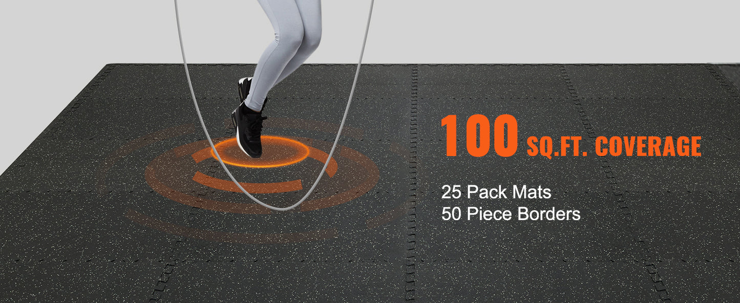 Rubber Top Interlocking Exercise Mats (Waterproof)