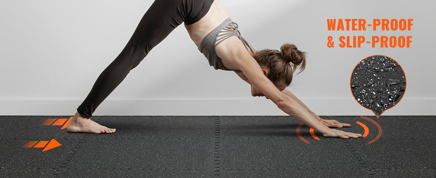 Rubber Top Interlocking Exercise Mats (Waterproof)