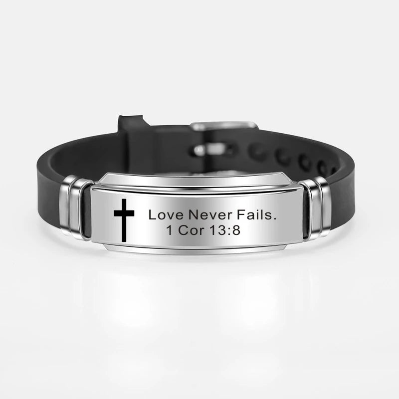 Inspiring Scripture Quote Bracelet (Stainless Steel)