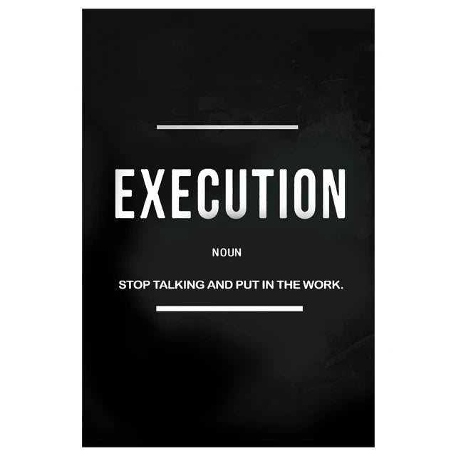 "Grind Hustle Execution" Motivational Quotes Wall Posters