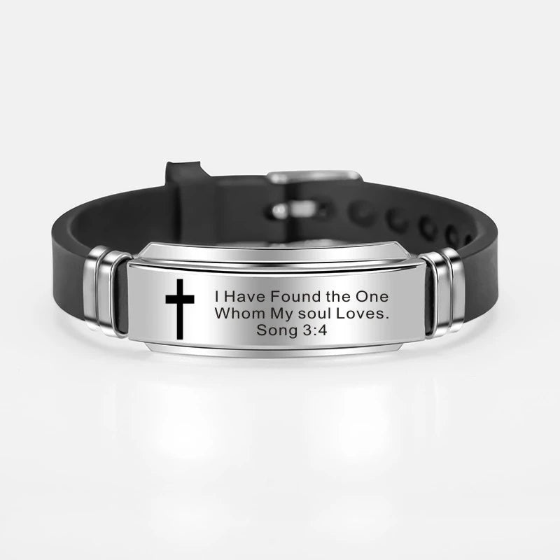 Inspiring Scripture Quote Bracelet (Stainless Steel)
