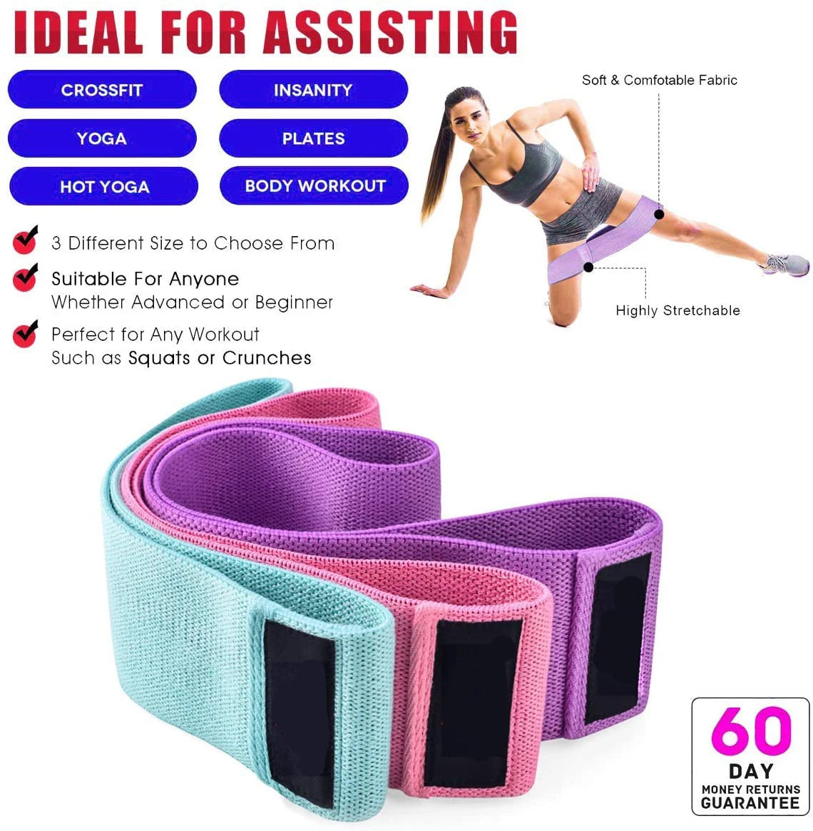 Elastic Fitness Resistance Bands (3PCs)