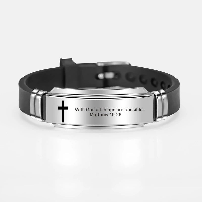 Inspiring Scripture Quote Bracelet (Stainless Steel)
