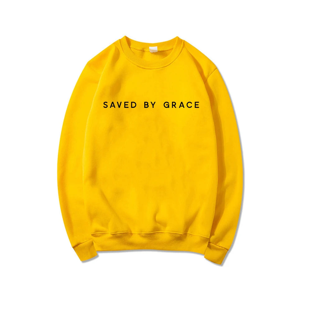 'Saved By Grace' Crewneck Sweatshirt (Christian Apparel)