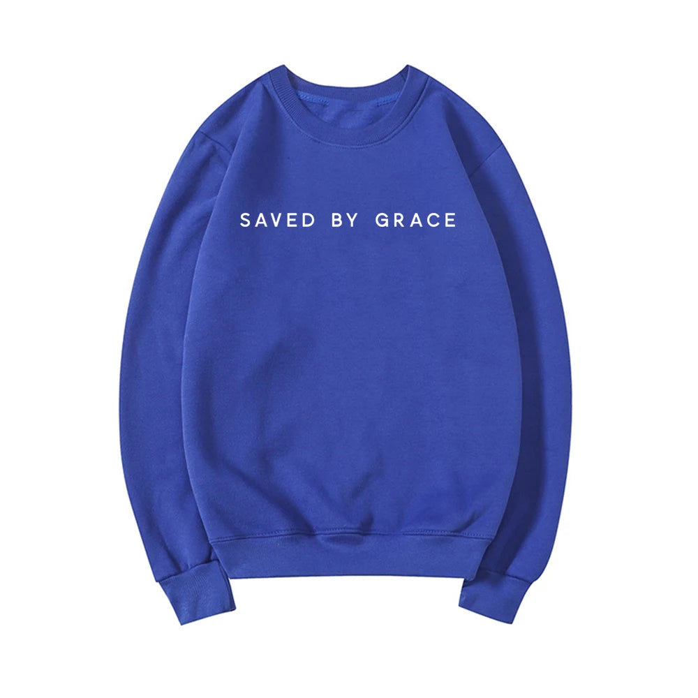 'Saved By Grace' Crewneck Sweatshirt (Christian Apparel)