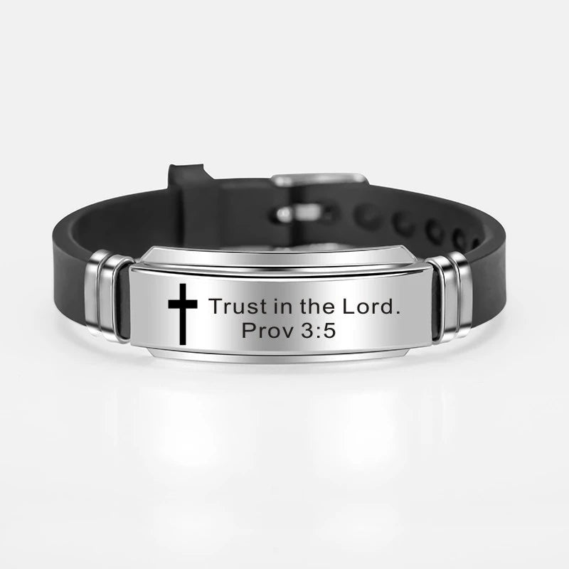 Inspiring Scripture Quote Bracelet (Stainless Steel)