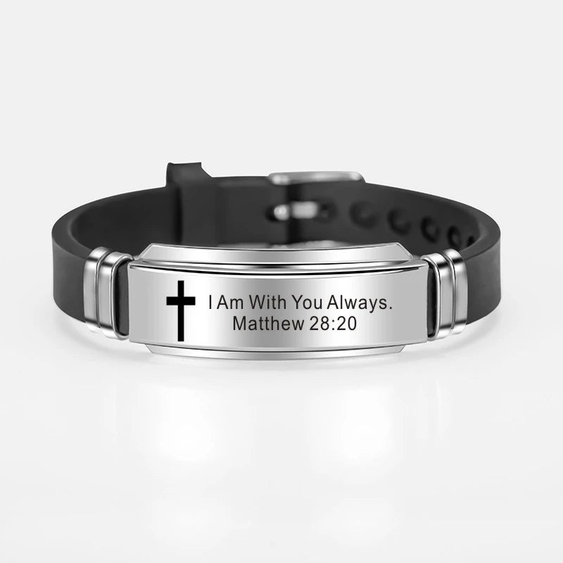 Inspiring Scripture Quote Bracelet (Stainless Steel)