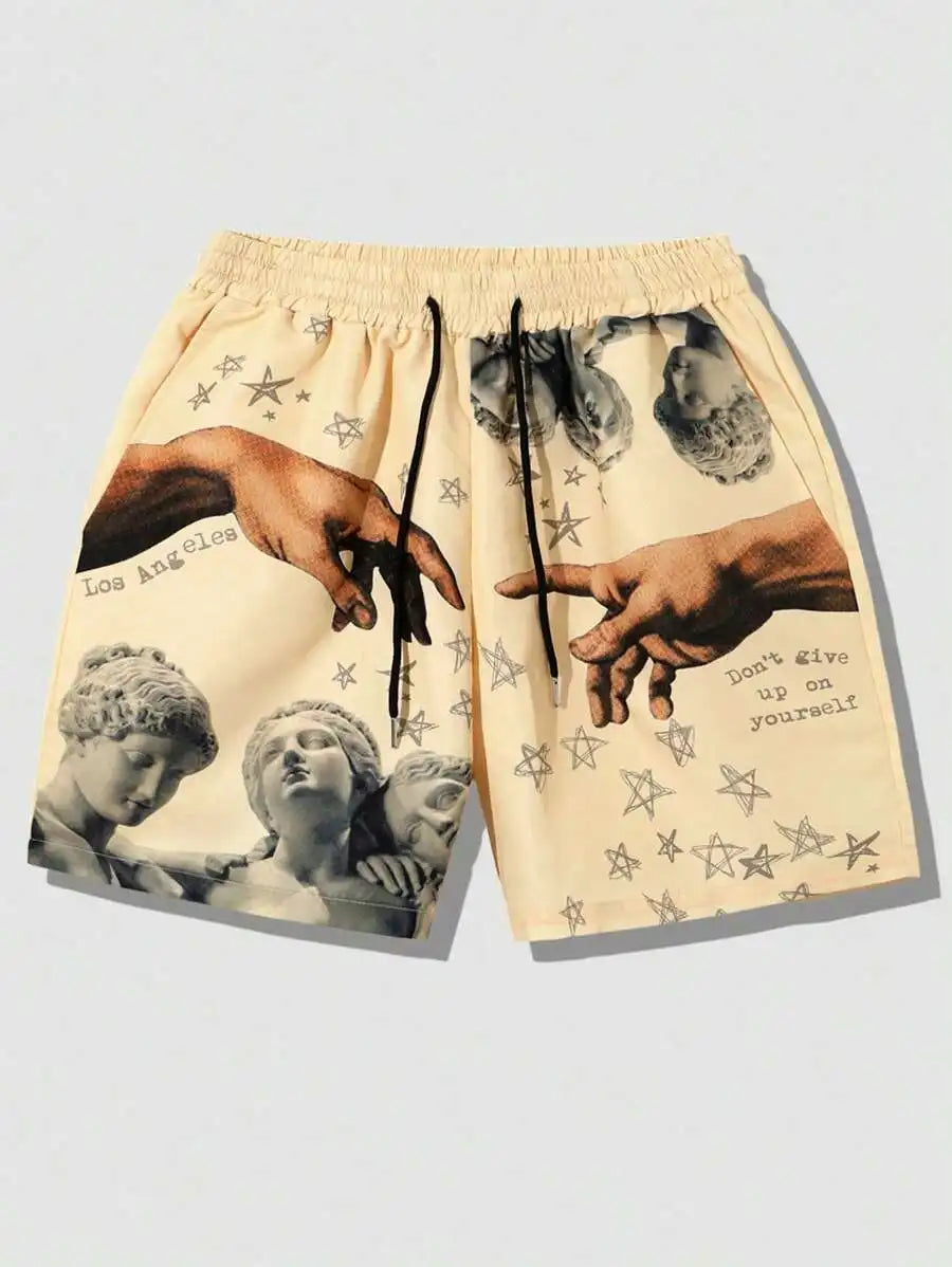 Sports Casual Sculpture Print Shorts