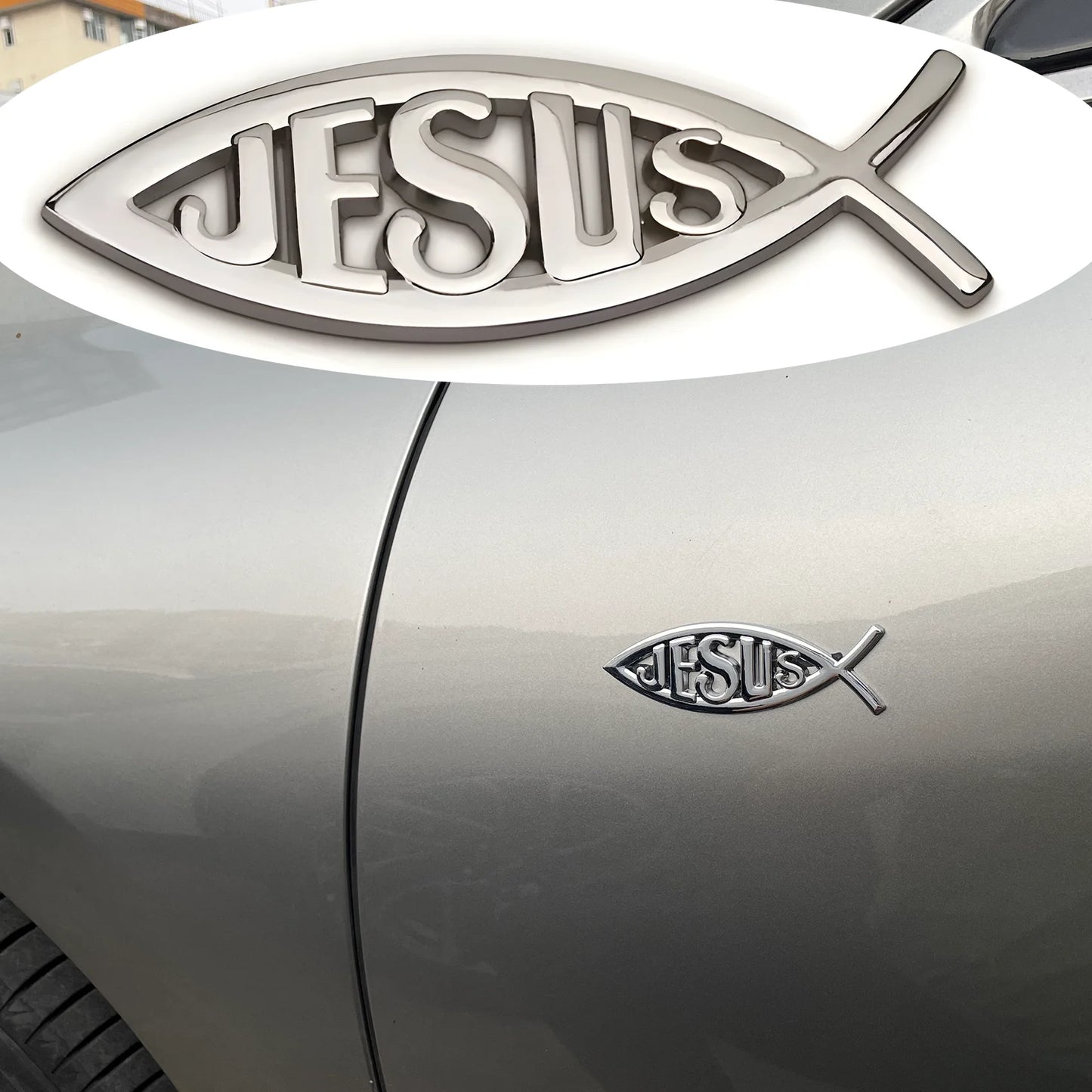 3D Metal "Jesus Fish" Emblem Decal