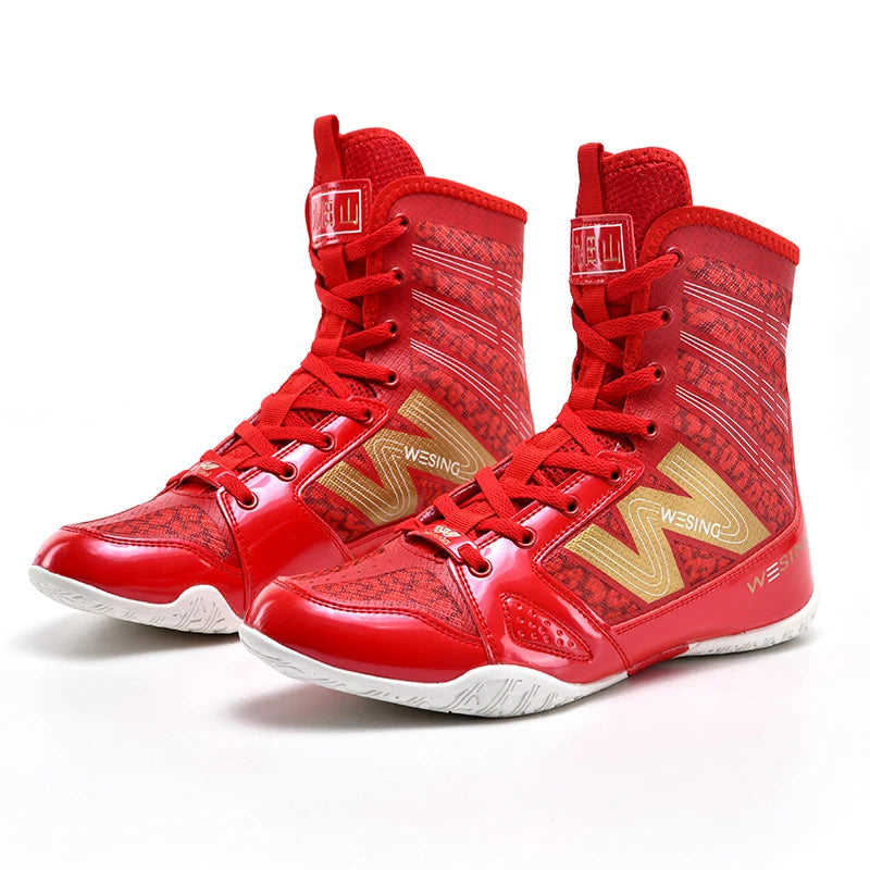 "Leopard Print" Professional Boxing/Wrestling Shoes