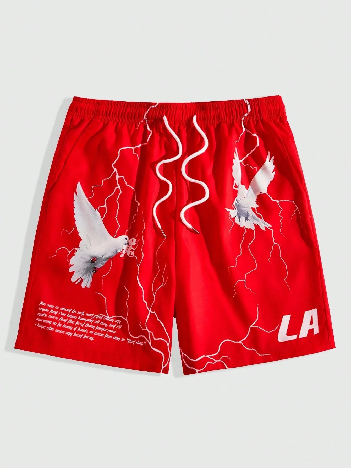 Pigeon & Slogan Graphic Fitness Shorts