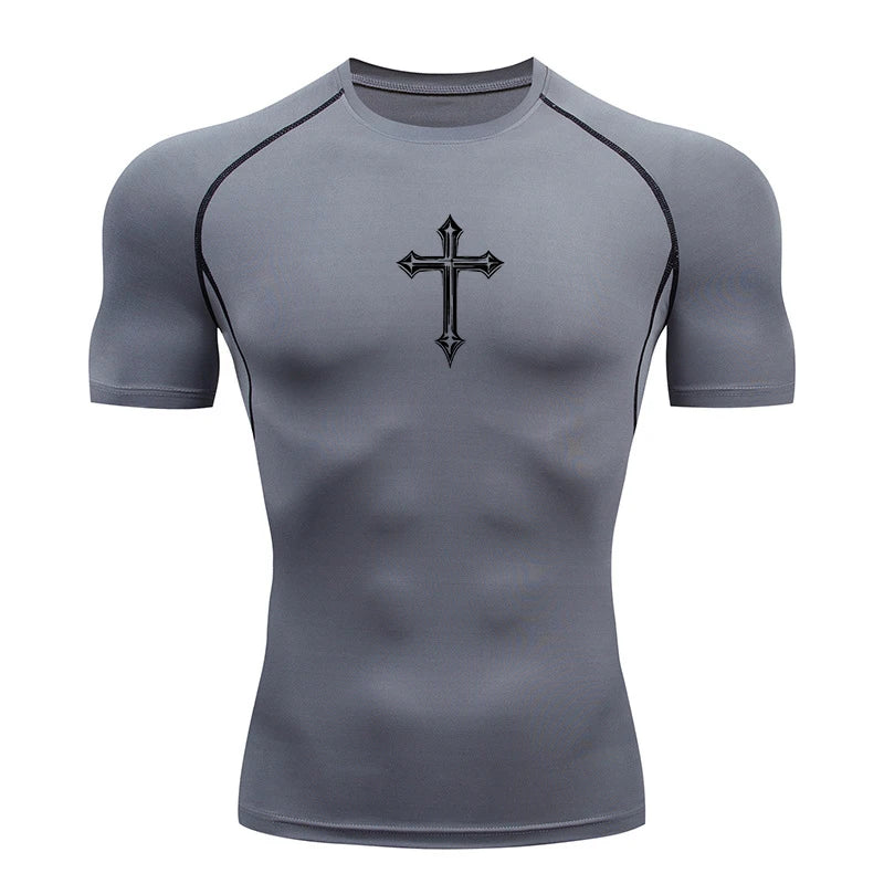 Cross-Print Compression Tee