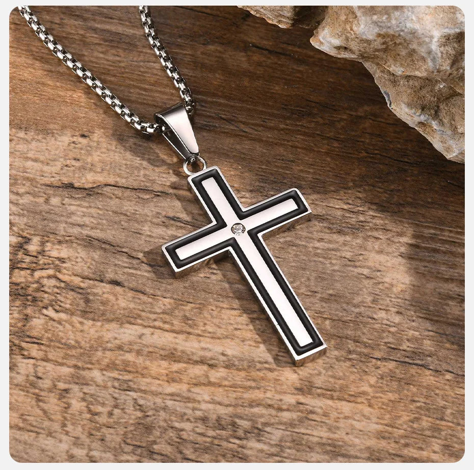 Unisex Stainless Steel Cross Necklaces