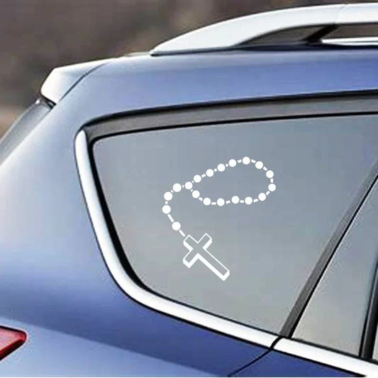 Cross Chain Vinyl Decal Car Sticker