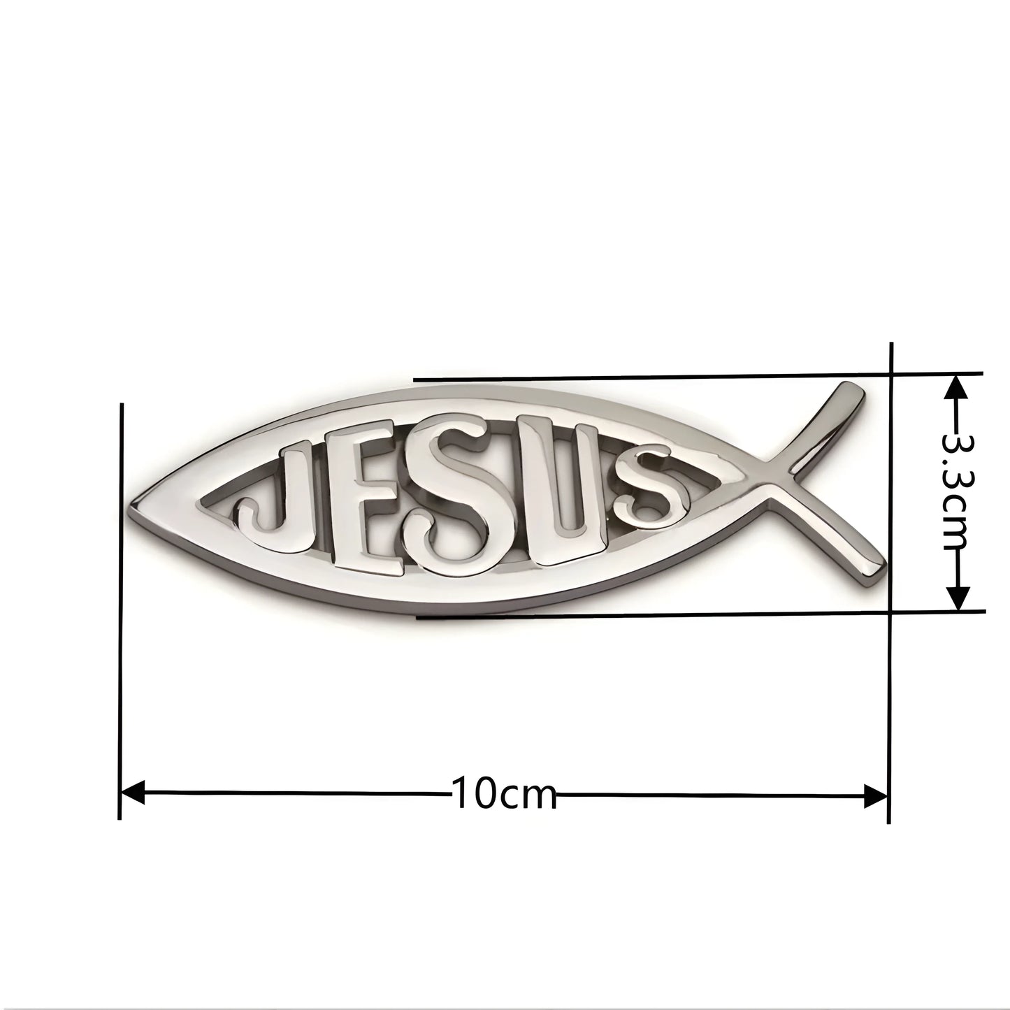 3D Metal "Jesus Fish" Emblem Decal