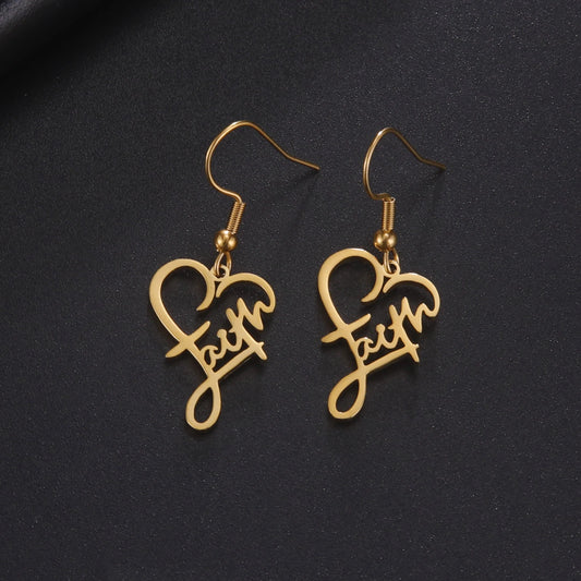 Faith Heart Earrings