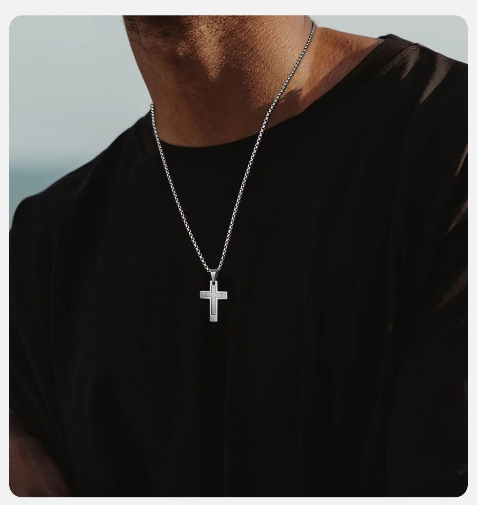 Unisex Stainless Steel Cross Necklaces