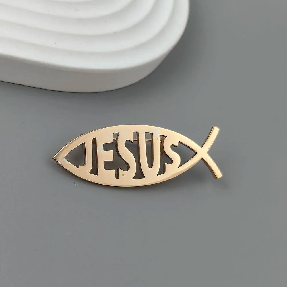 Stylish "Jesus Fish" Brooch