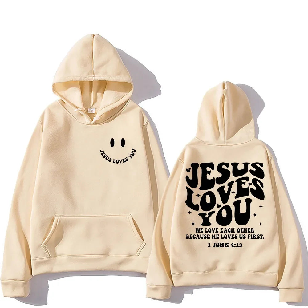 'Jesus Loves You' Print Pullover Hoodie #2 (Christian Apparel)