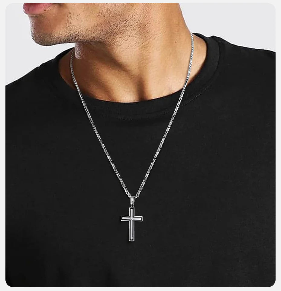 Unisex Stainless Steel Cross Necklaces