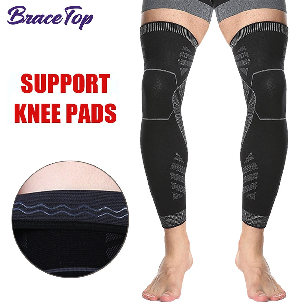 Long Leg Knee Brace Compression Sleeves