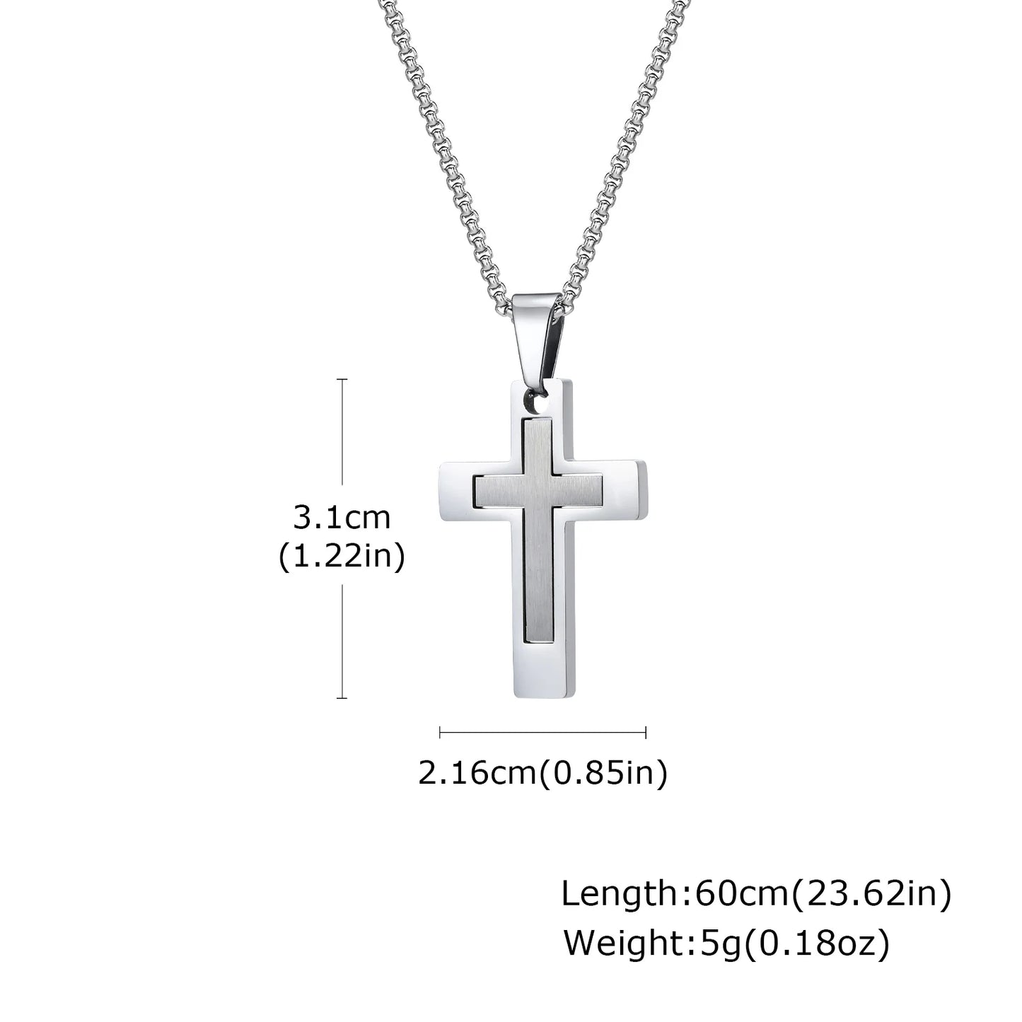 Stainless Steel Cross Pendant Necklace