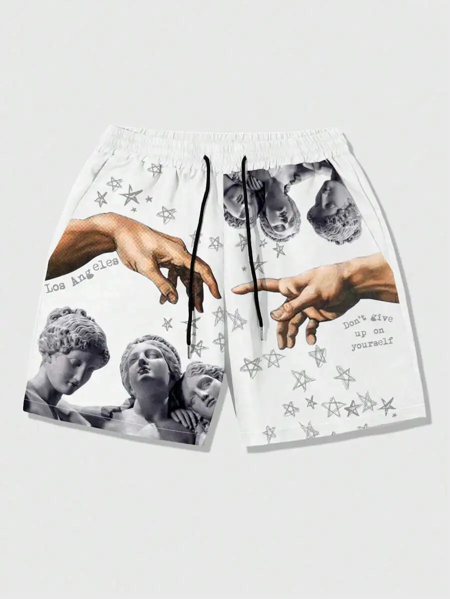 Sports Casual Sculpture Print Shorts