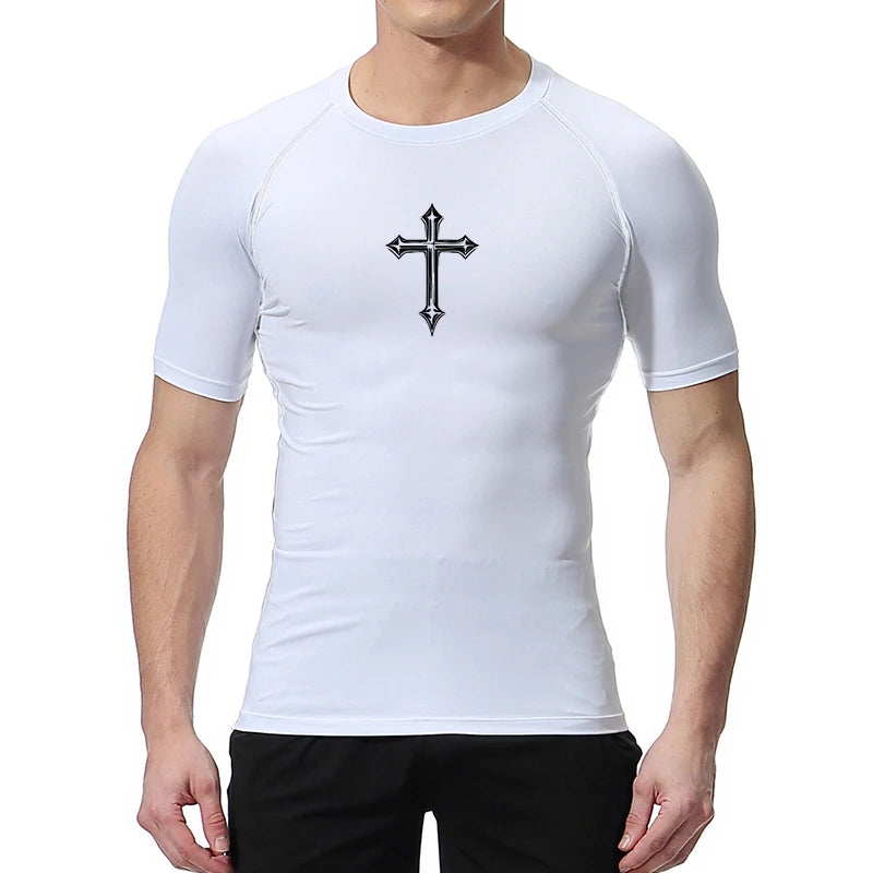 Cross-Print Compression Tee