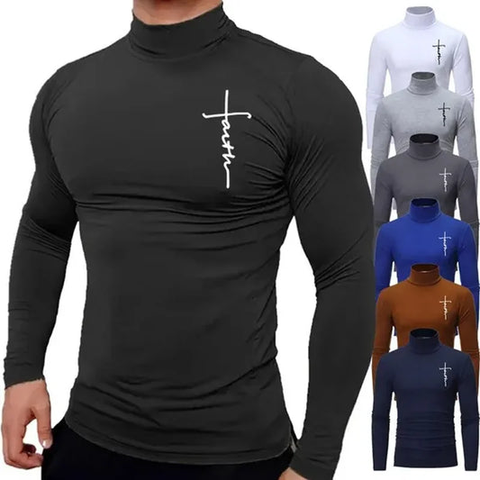Long-Sleeved Compression High-Neck 'FAITH' Tee