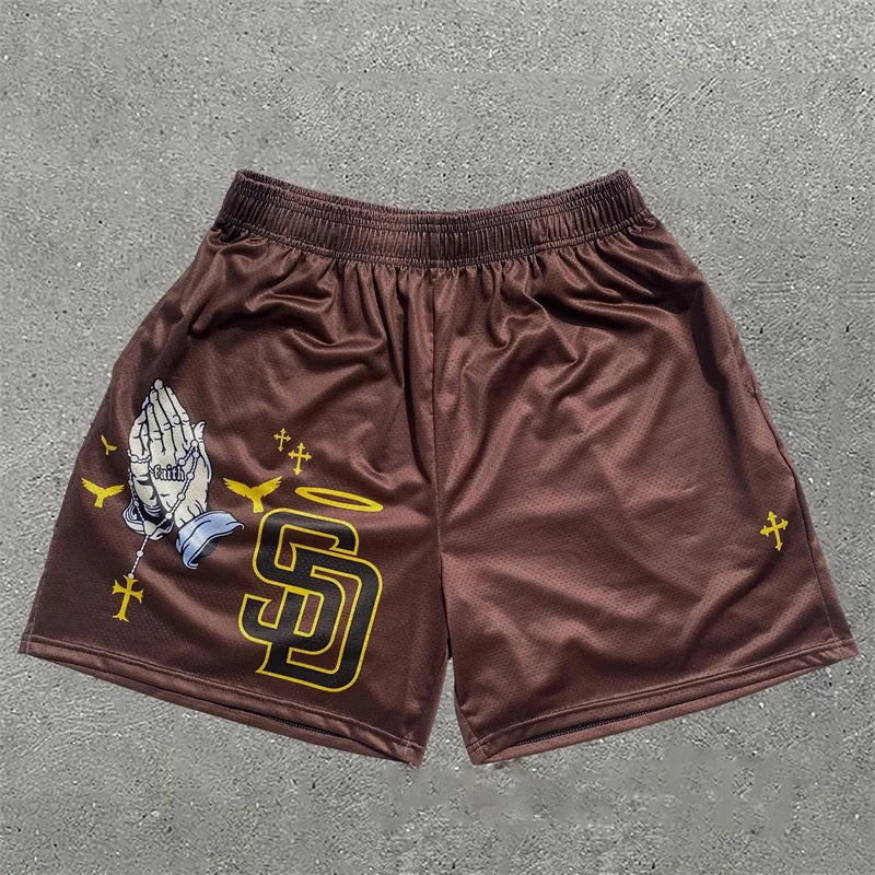 Assorted City of Crosses Logo Workout Shorts