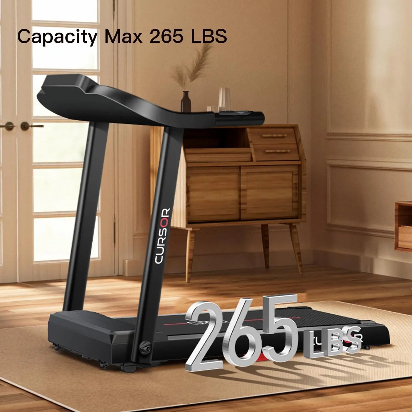 Foldable Home Treadmill with Pulse Sensors