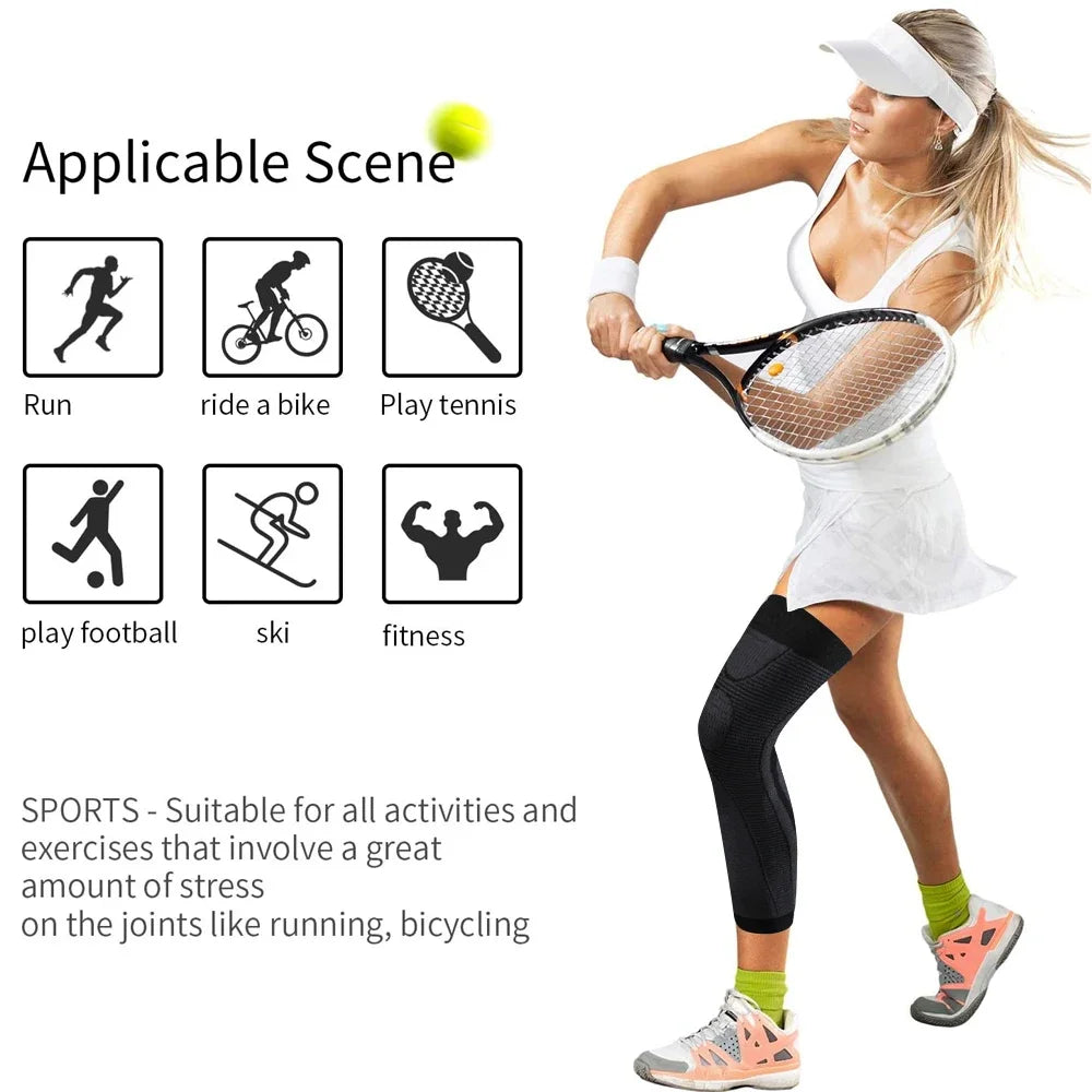 Long Leg Compression Sleeves + Knee Support