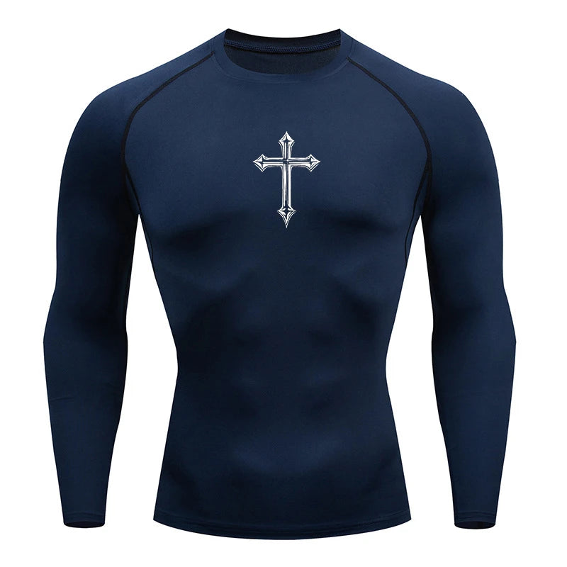 Cross-Print Compression Tee