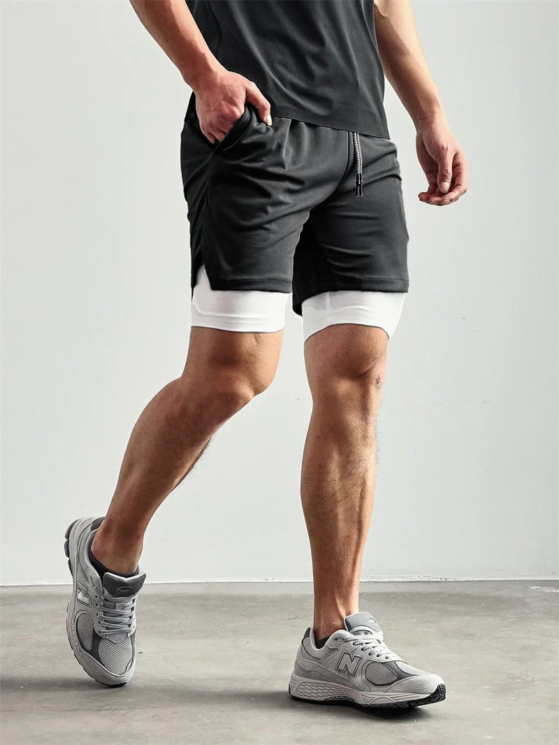 2-in-1 Men's Performance Angel Cross Shorts (Bible Printed)