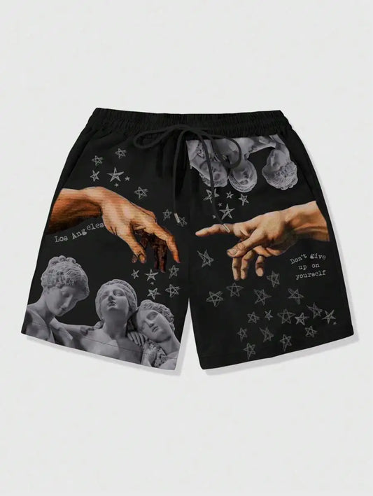 Sports Casual Sculpture Print Shorts