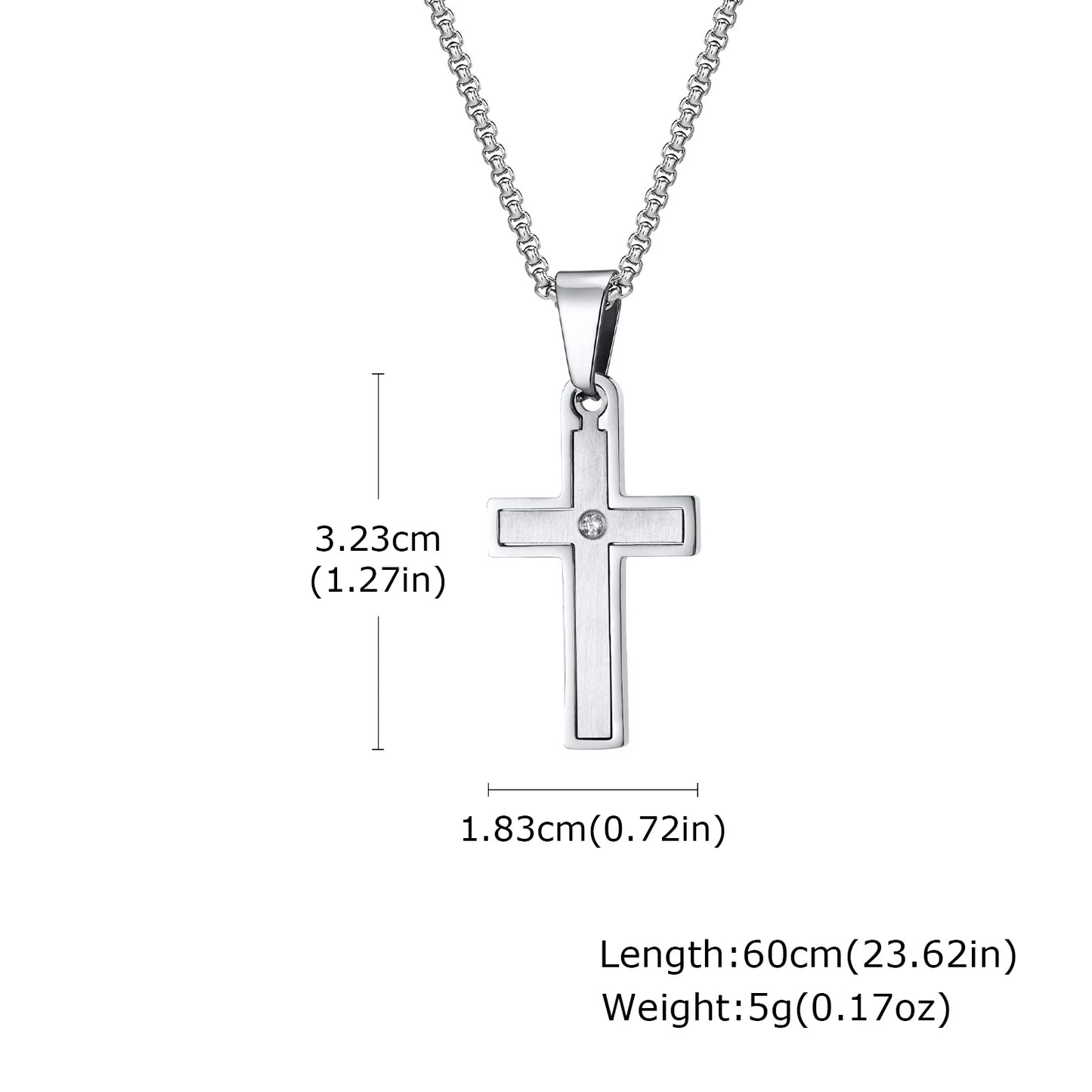 Unisex Stainless Steel Cross Necklaces