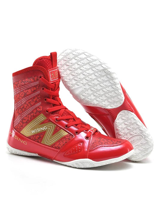 "Leopard Print" Professional Boxing/Wrestling Shoes