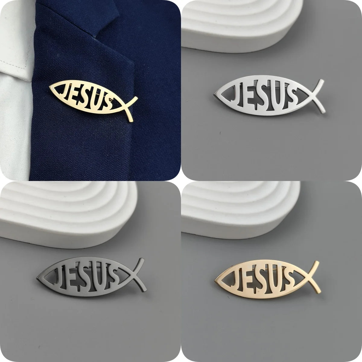 Stylish "Jesus Fish" Brooch
