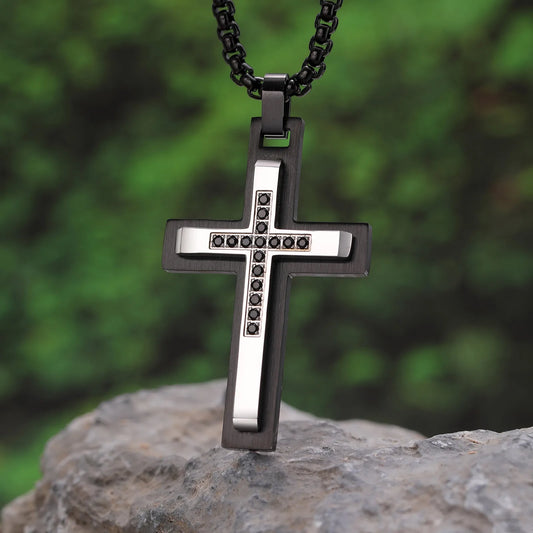 Double Layered Stainless Steel Pendant Necklace