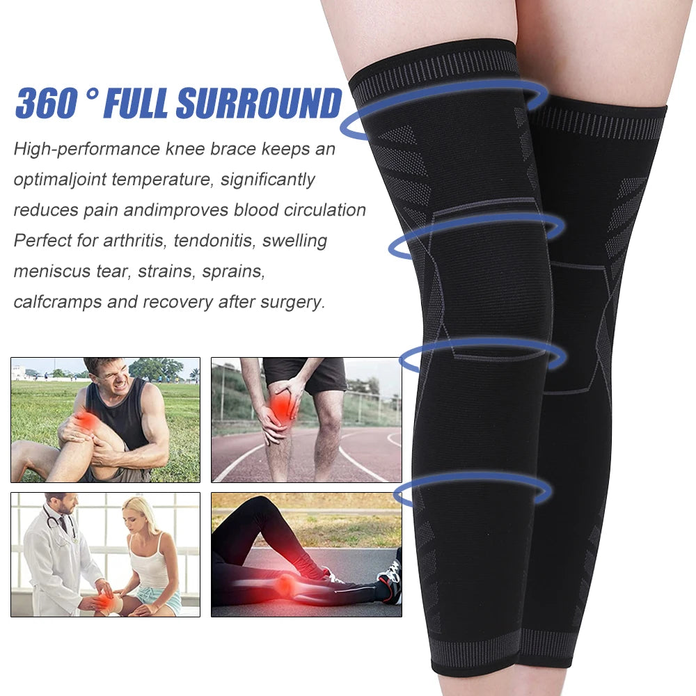 Long Leg Knee Brace Compression Sleeves