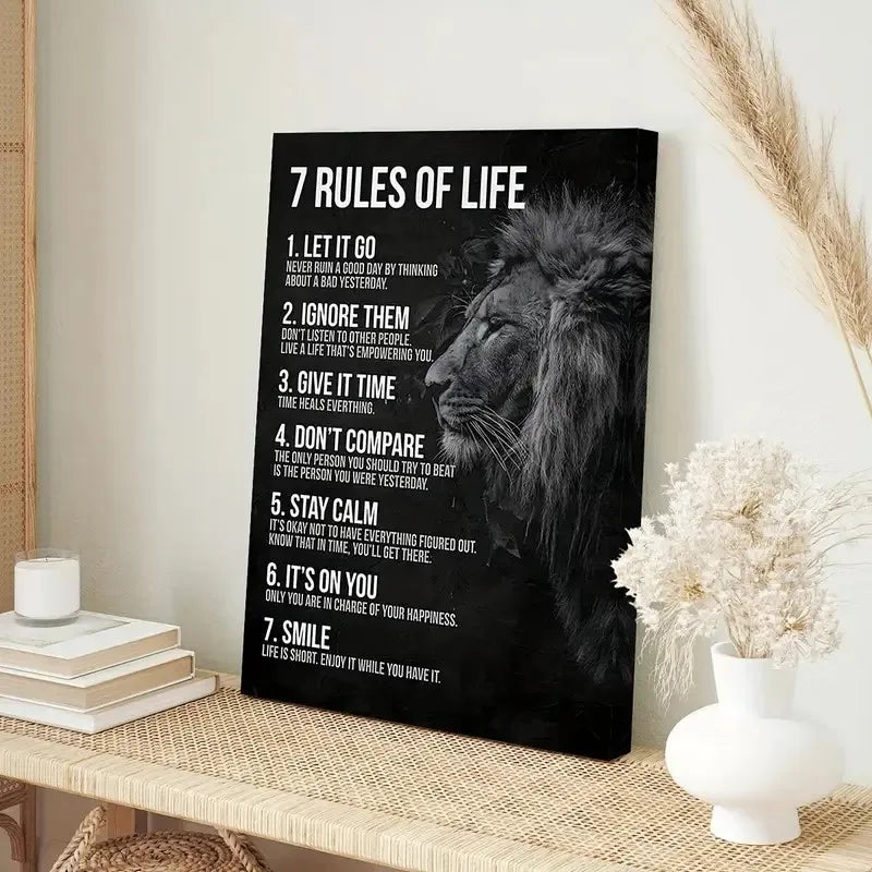 7 Rules of Life Quotes Wall Poster