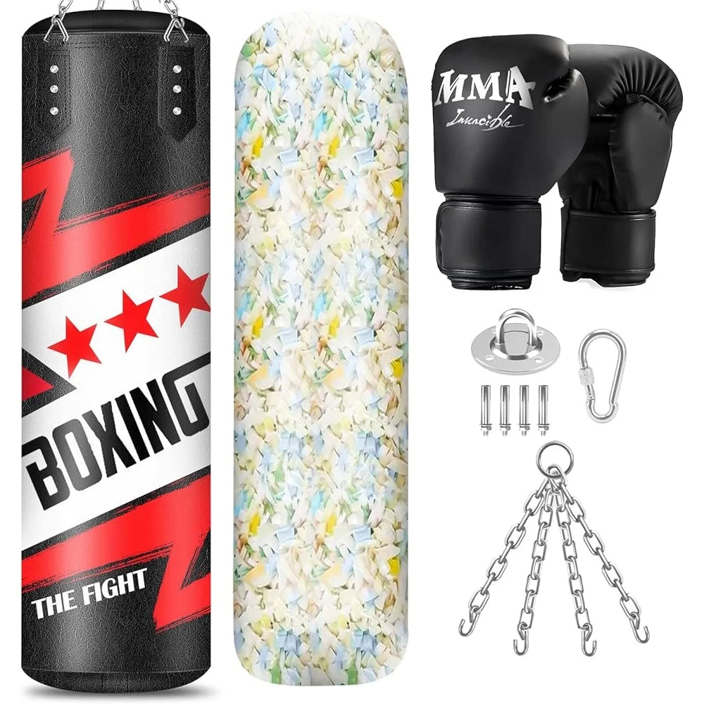 Heavy Punching Bag (w/12OZ Gloves & 11LB Sponge Filler)