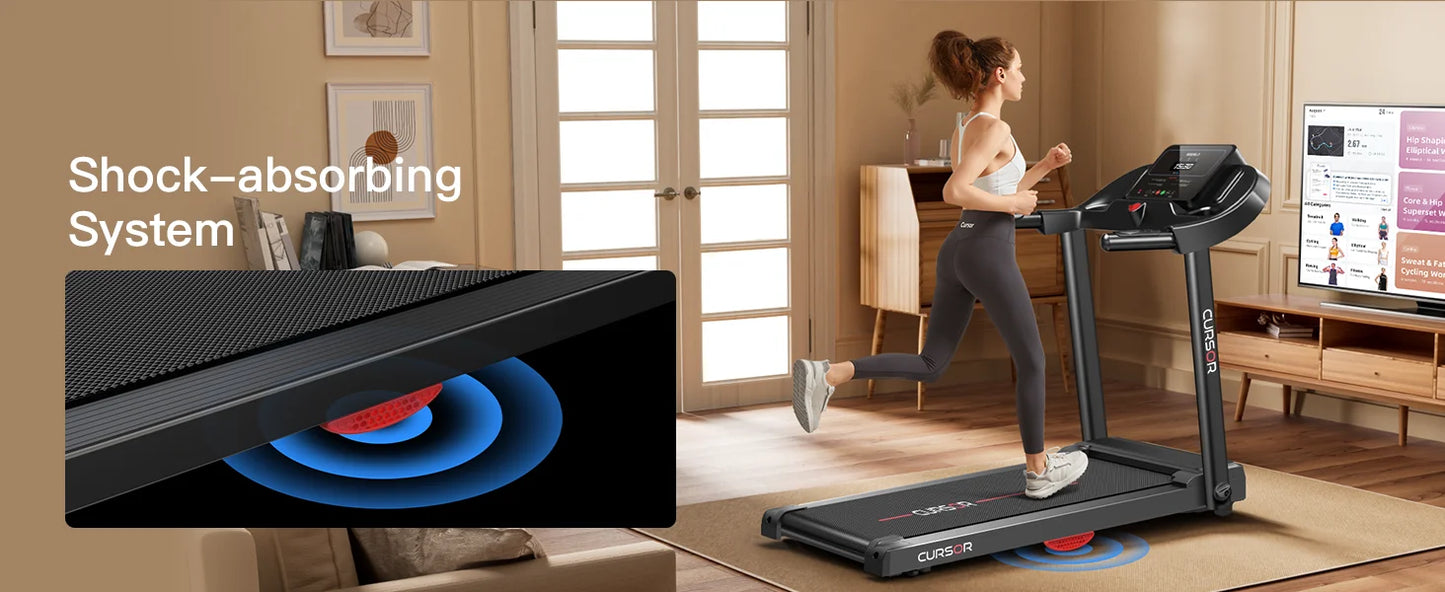 Foldable Home Treadmill with Pulse Sensors