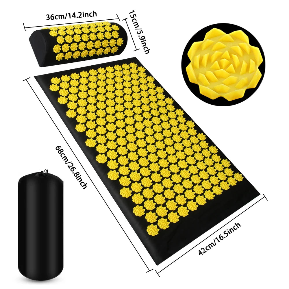 Yoga Acupressure Massage Mat Set