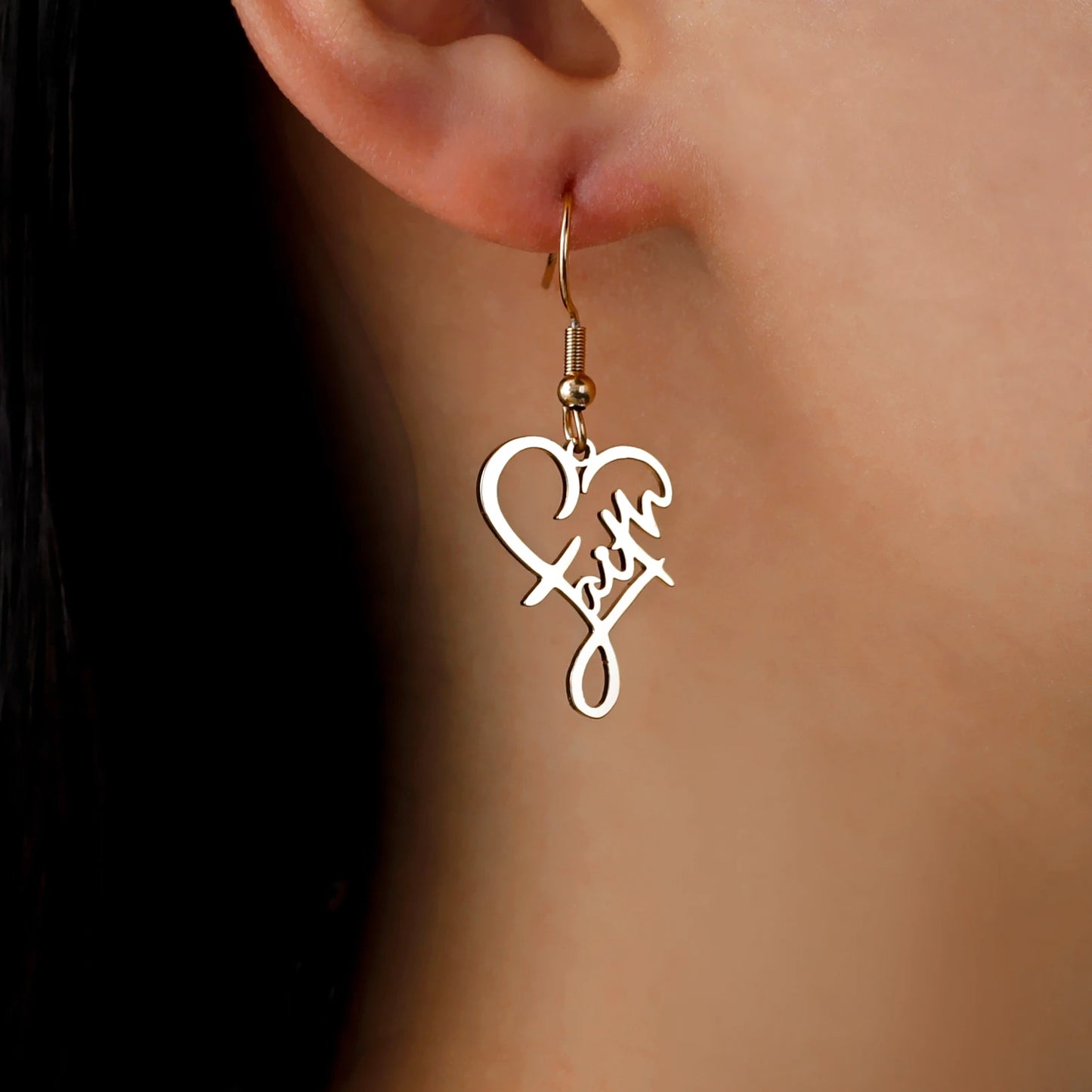 Faith Heart Earrings