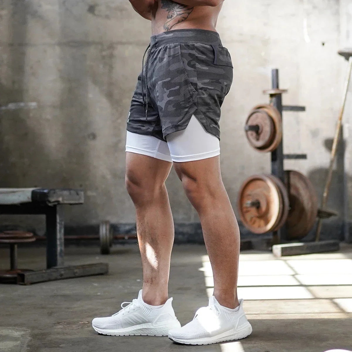 Assorted Y2K Cross Print 2-in-1 Compression Shorts