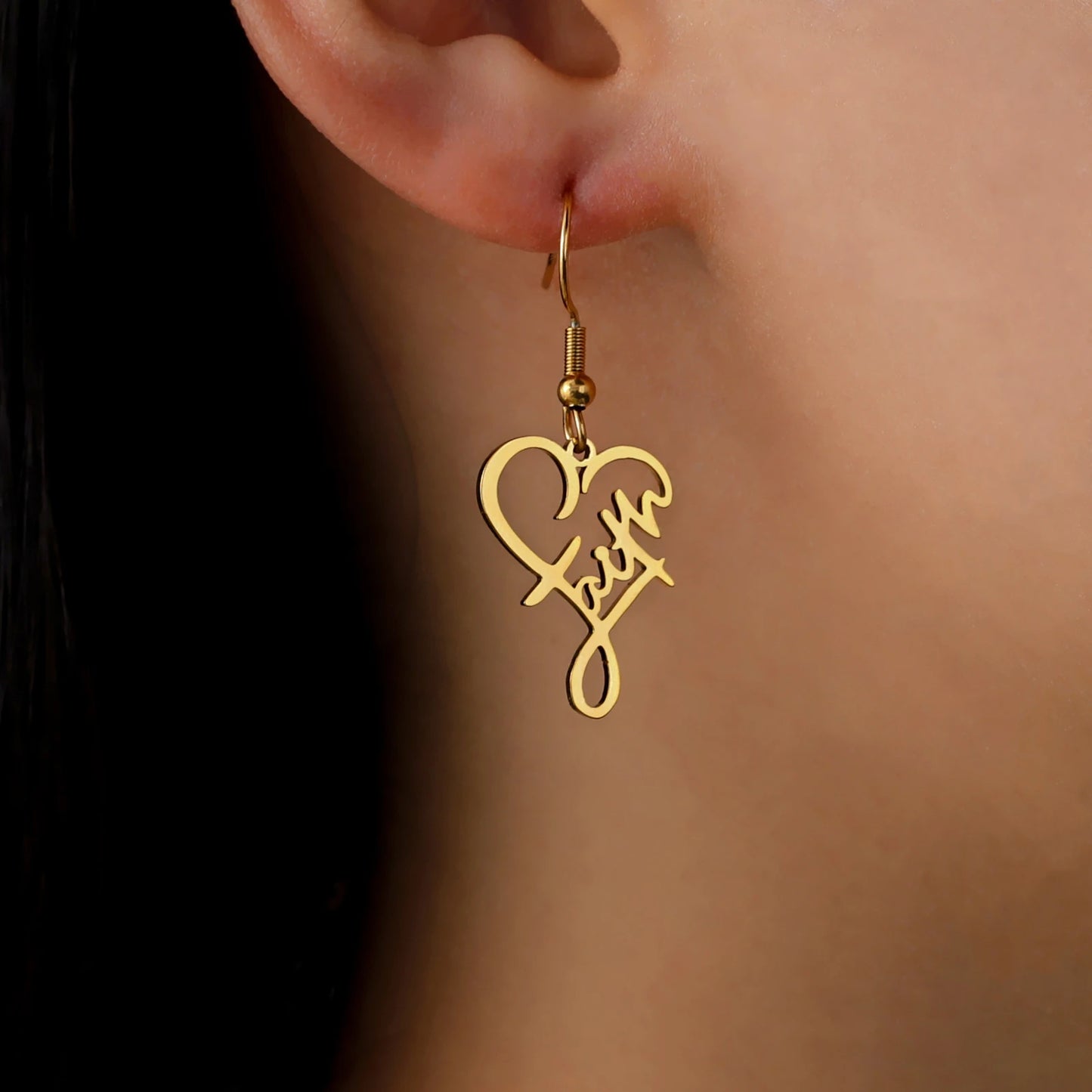 Faith Heart Earrings